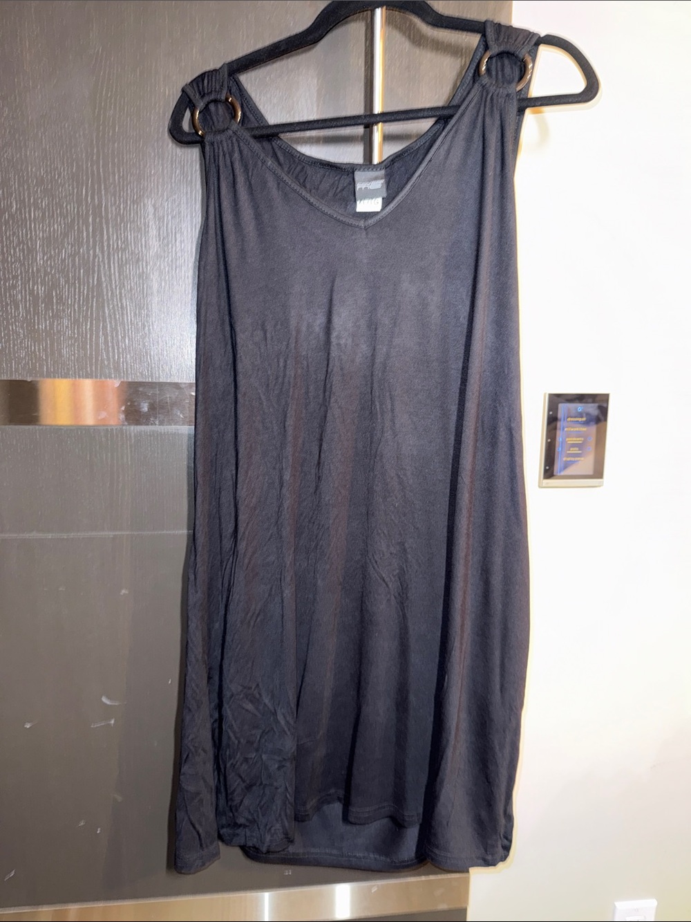 Black Women's Swim Coverup with Ring-Detail Straps